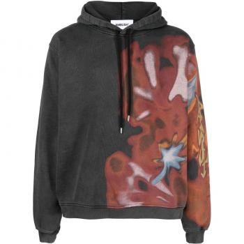 AMBUSH Cotton Hoodie for Men in Black with Graphic Print
