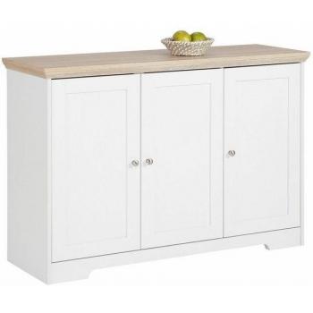 Sideboard „Nanna“ (weiß) – Kommode, 118 cm Breite, 80 cm Höhe