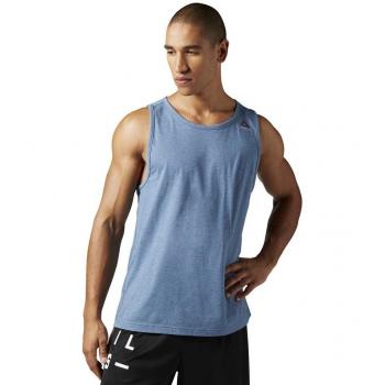 Reebok Lm Tank Camiseta de Tirantes Azul Hombre