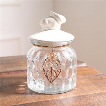 Food Storage Canister with Airtight Glass and Ceramic Lid