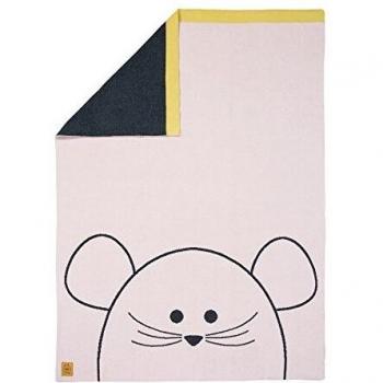 Weiche Baby-Strickdecke „Little Chums Mouse“ – Bio-Baumwolle, GOTS-Qualität