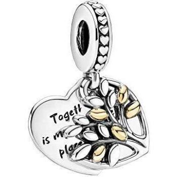 Charm Double Pendante Arbre de Vie Bicolore Pandora People en Argent Sterling 925