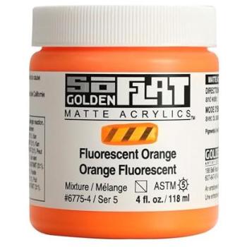 SoFlat Golden S5 Fluoro Orange Acrylic – 4 oz (118 mL)