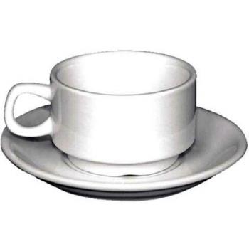 12 White Porcelain Espresso Saucers by Olympia
