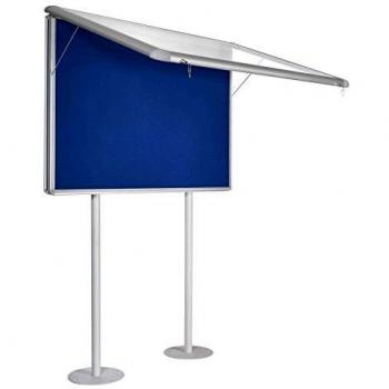 Bi-Office Outdoor Display Case Mastervision, Post Mount Weather Proof, Blue Felt, 119.4 x 97.3 cm