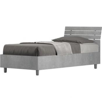 Letto Grigio Ankel 80x190 con testata inclinata e supporto per contenitore