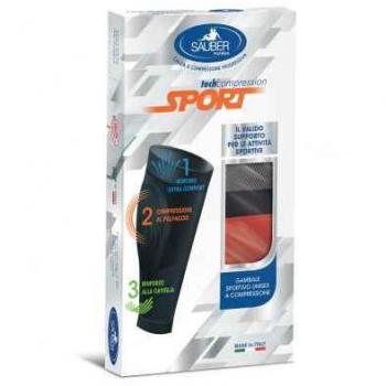 Sauber Sport Gambale Unisex A Compressione Colore Grigio-rosso Taglia M