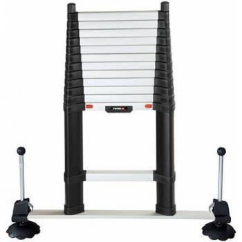 Scala telescopica 4.10 m con sbarra stabilizzatrice e piedini regolabili – TEL‑70241WSML/PPS