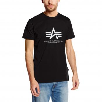 Camiseta Alpha Industries Basic para Hombre, Color Negro, Talla XXL