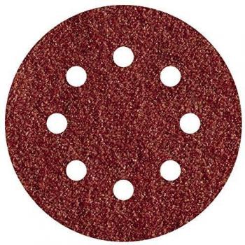 Pack 5 hojas de lijar adhesivas , corindón grano 80 perforadas ø125 mm WOL