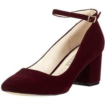 Buffalo 15P54-1, Zapatos de Terciopelo, Tobillo, Mujer, Rojo (Burgundy 01), 40 EU