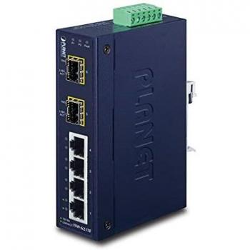 Planet ISW‑621TF Blue 4‑Port Fast Ethernet Unmanaged Switch