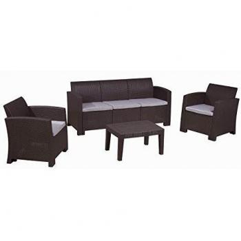 Set Giardino Chillvert Salerno Resina 1 Divano 2 Poltrone 1 Tavolo