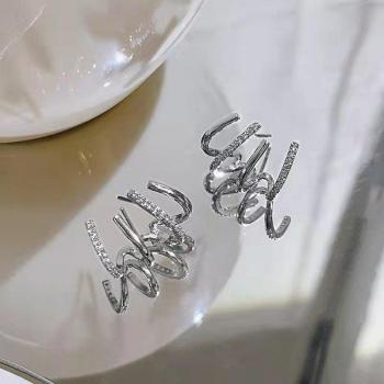 Temperament Alloy Silver Needle Earrings