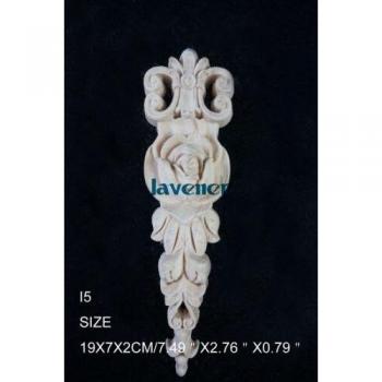 I5 Wood Carved Flower Rose Applique Unfinished