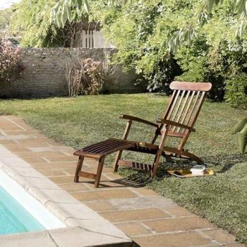 Macabane HANNA – Chaise longue de jardin bois teck, finition huilée