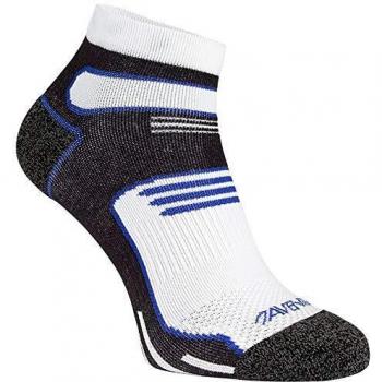 White & Cobalt Blue Avento 74OS Athletic Ankle Socks for Men (35‑38)