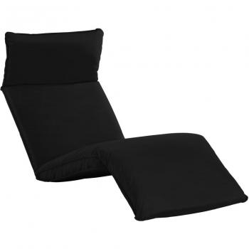 Tissu Oxford Noir Chaise Pliante de Plein Air
