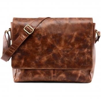 Vintage-Umhängetasche Oxford für 15-Zoll-Laptops von LEABAGS aus Büffelleder