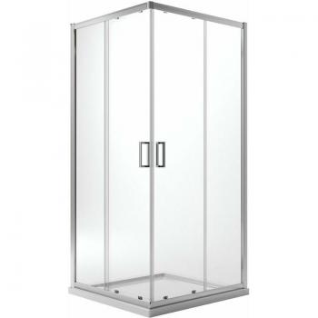 Mampara Ready 80x90 x 198 cm, vidrio transparente 6mm, caja rectangular