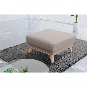 Polsterhocker Lavida von SIT & MORE – Grau Taupe mit Holzrahmen