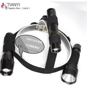 Fixed Strap Head Mount for 18650 Battery Torch (20-25mm)