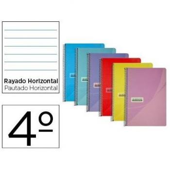Cuaderno Papercop espiral cuarto 80h 90g rayado horizontal