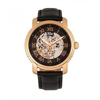 Kahn Automatic Skeleton Leather-Band Watch