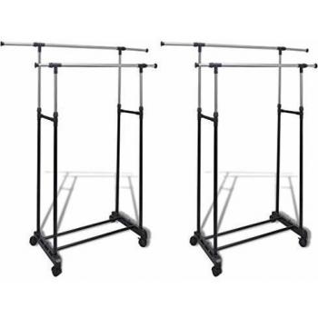 Sonata Adjustable Clothing Racks 2 pcs 2 Rails