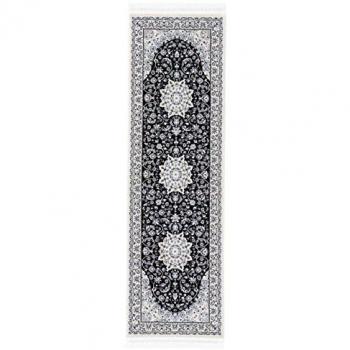 Läufer CARPETFINE Nain Diane, dunkelblau, 80 cm, 8 mm, 600 cm, Polypropylen, Polyester, Kurzflorteppich, Orient Look
