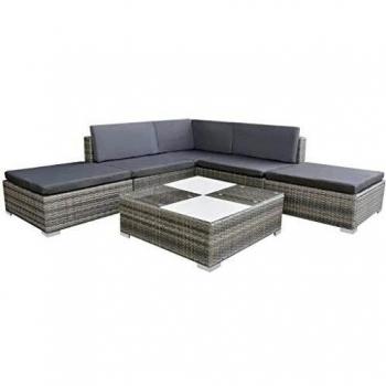VidaXL Grey Polished Patio Furniture Pack – 6 Pieces + Packaging