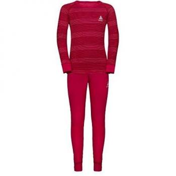 Ropa Interior Unisex Odlo Kids Set Active Warm Cerise Fruit Dove Stripes 140