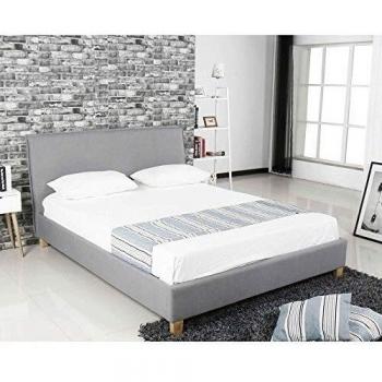Lit Bedi scandinave 160x200 cm en tissu gris