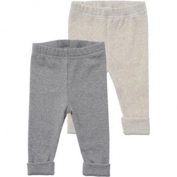 Liliput Mädchen-Legging-Doppelpack 86/92 – Grau/Beige – 95% Baumwolle, 5% Polyester