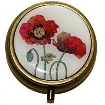 Poppy Design Small Pill Box (5 cm) – Antique Brass