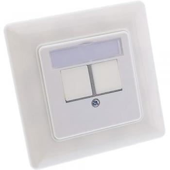 Presa InLine con doppia cornice per RJ45 bianco