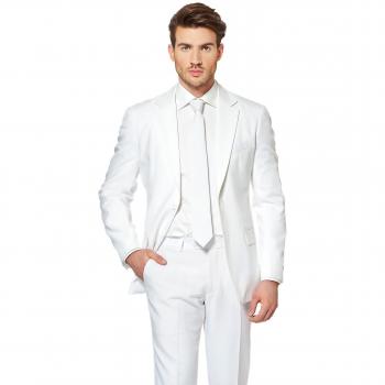 Slim-Fit 48 White Men’s OppoSuits Suit and Tie Set