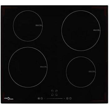 VidaXL 4-Burner Induction Cooktop with Touch Control, Glass, 7000 W