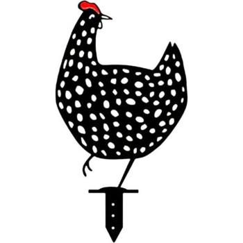 Arte de Patio con Gallo en Silueta