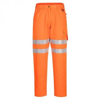 Pantalon de travail Portwest orange avec poches pour genouillères 33