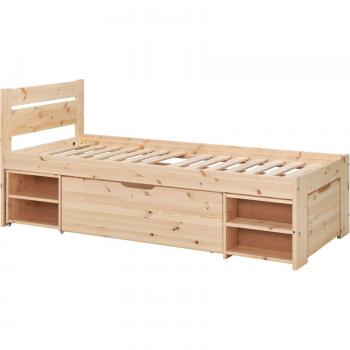 Lit enfant Tara CAMIF avec 3 tiroirs en bois beige 205 x 90 x 96 cm