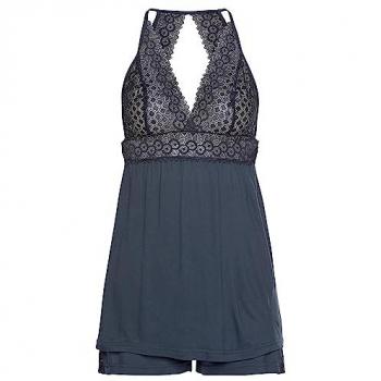 LASCANA Shorty (2 tlg) mit transparentem Spitzeneinsatz