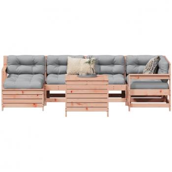 Set Divani da Esterno 7 pz in Legno Massello di Abete Douglas