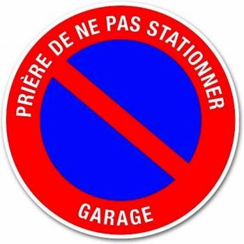 Sticker Interdit de stationner au garage