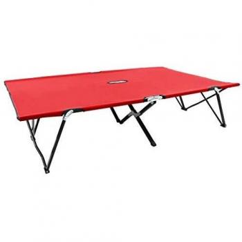 Tumbona doble plegable acero negro