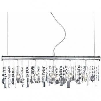 Wofi 725805010000 Crystal 5‑Luci, 40 W E14, Colore Cromato – Lampadario a Sospensione
