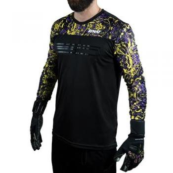 Rinat Jersey de Portero Aries Adulto, Camiseta de Portero de Manga Larga, Negro/Amarillo, Unisex, Talla AS (Pequeña)