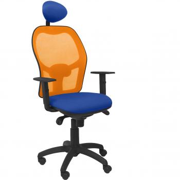 Sedia Ufficio con Poggiatesta Arancione/Blu Piqueras e Crespo Jorquera