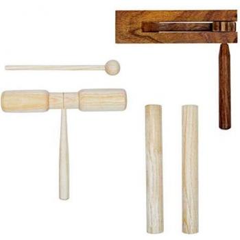 Ensemble de percussion VidaXL en bois 3 pièces pour les enfants