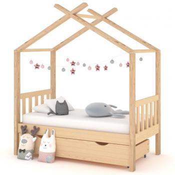 Lit d'enfant avec Tiroir en Bois de Pin 70x140